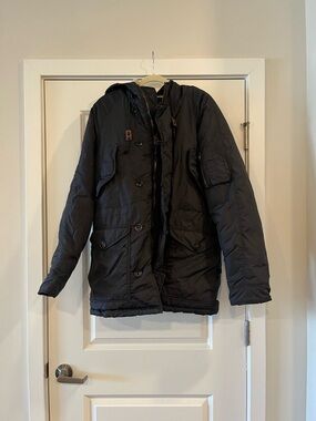 J. Crew Men's Black Hooded Puffer Jacket